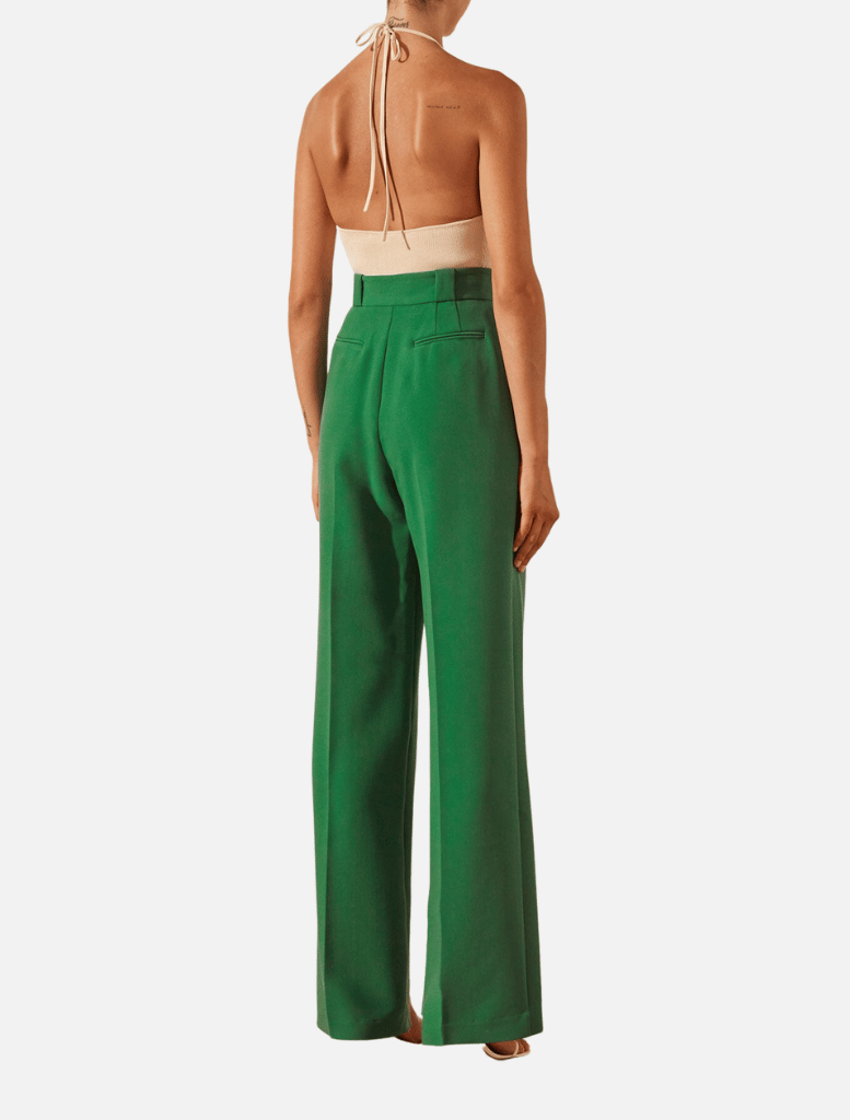 Irena High Waisted Tailored Pant - Tree Green - Insurge Clothing