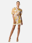 Dresses Billie Button Up Short Dress - Patchwork Floral Print