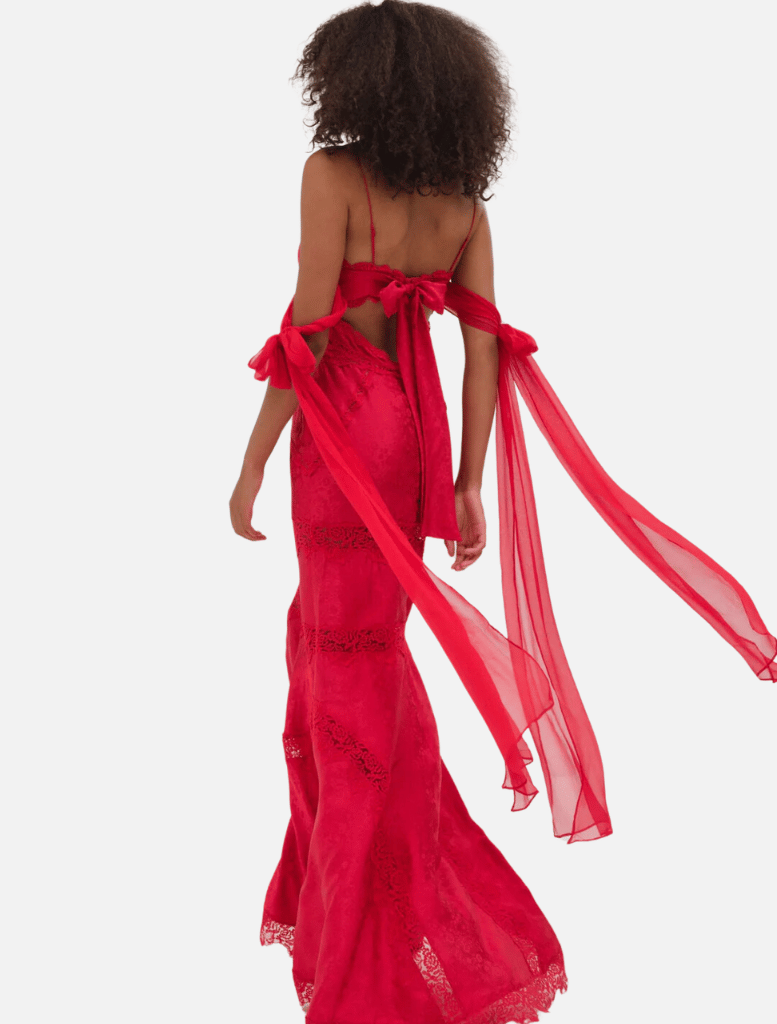 Clothing Rita Lace Gown - Red