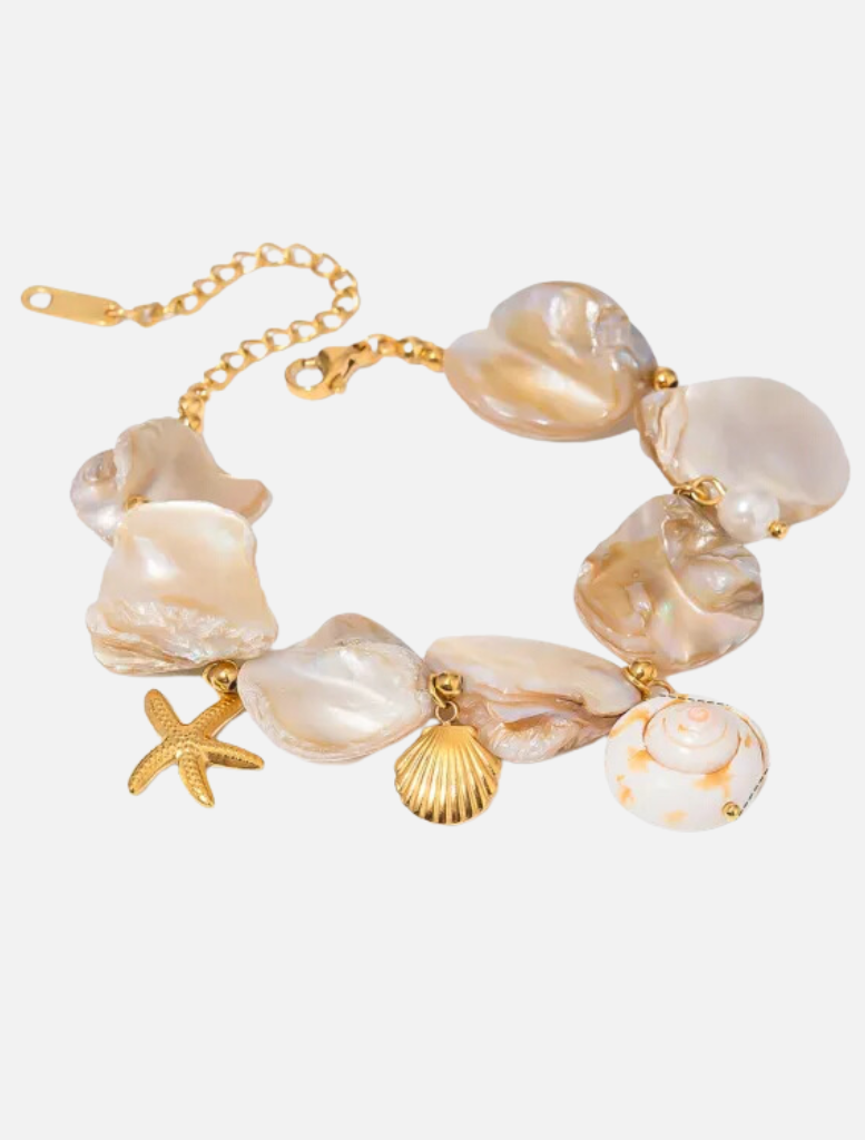 Accessories Paisley Starfish Shell Bracelet - Gold