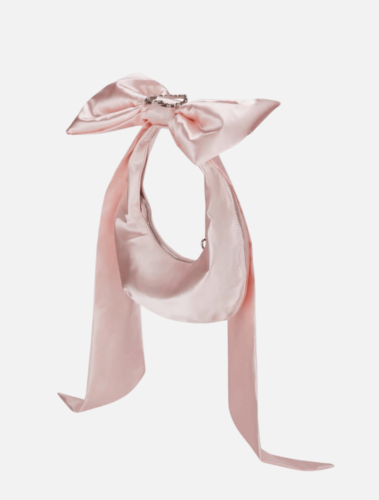 Cecilia Bow Bag - Pink Satin - Insurge Clothing