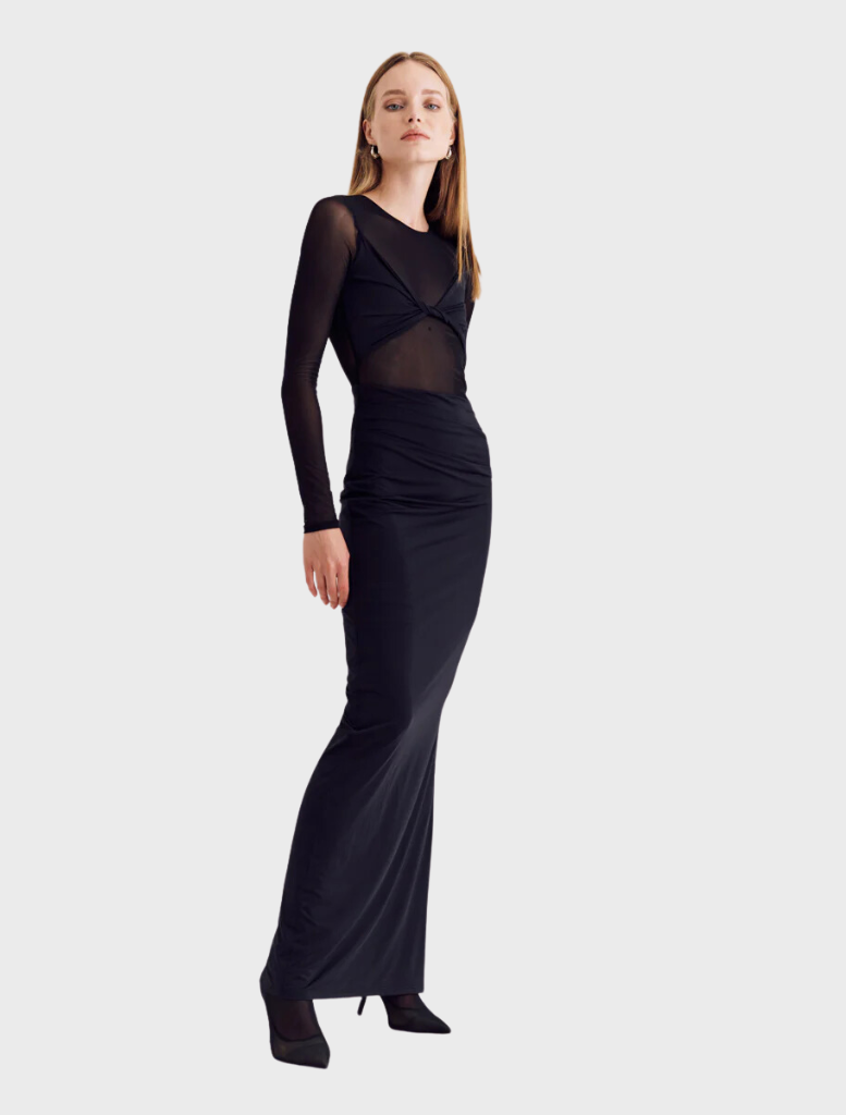 Clothing Auguste Long Sleeve Mesh Jersey Maxi - Black