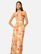 Clothing Solene Halter Maxi Dress - Orange Floral