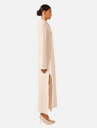 Clothing Vaiana Long Sleeve Polo Midi Dress - Ivory