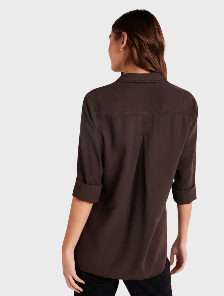 Clothing Split Back Button down - Chestnut Brown