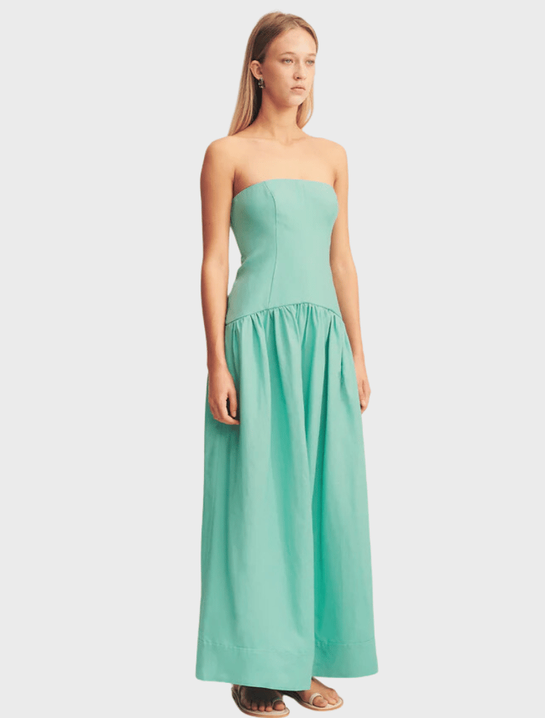 Clothing Strapless Panelled Maxi Dress - Pool Blue