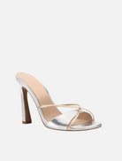 Accessories Willow Mule Leather Heel - Silver/Gold