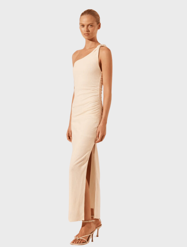 Clothing Asymmetrical Twist Maxi Dress - Rice