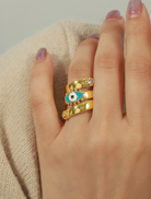 Accessories Evil Eye Layered Ring - Gold