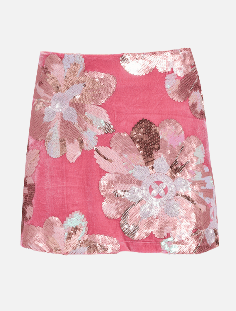 Isolda Sequin Mini Skirt - Pink - Insurge Clothing