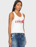 Clothing Kiss Me Cowboy Rib Tank - White