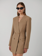 Neriah Blazer Dress - Latte