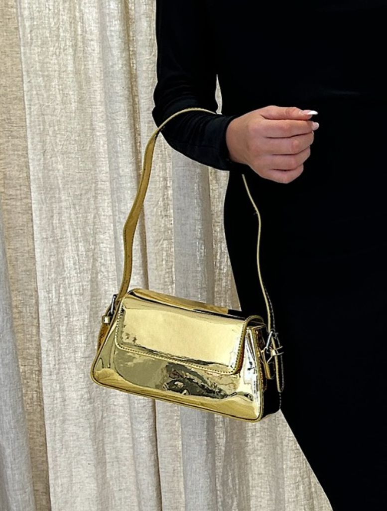 Moto Shoulder Bag - Gold - Insurge Clothing