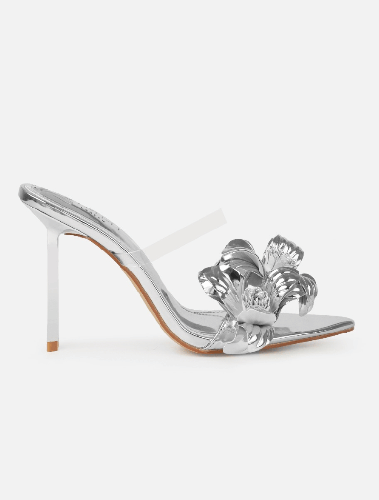 Shoes Mirella Flower Heels - Silver