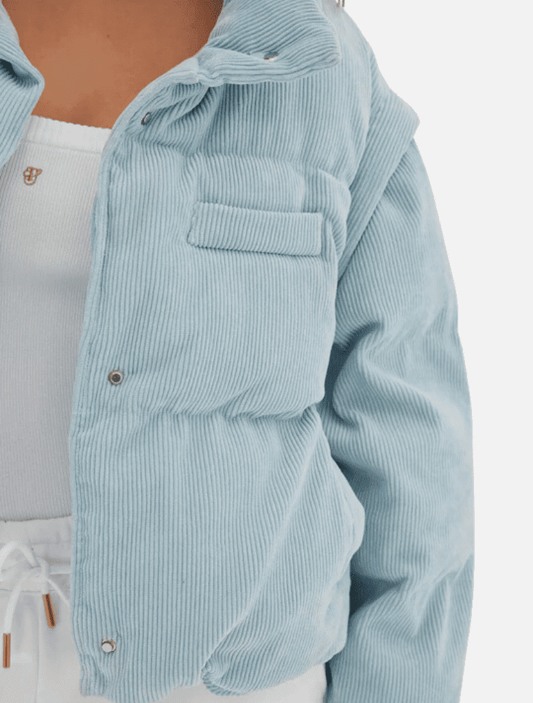 Corduroy Puffer/Vest - Baby Blue - Insurge Clothing