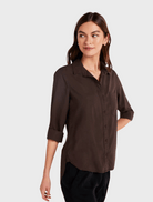 Clothing Split Back Button down - Chestnut Brown