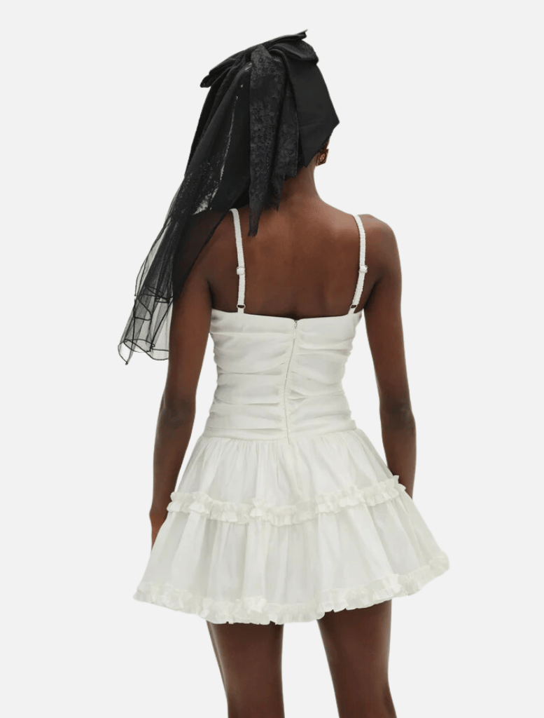 Clothing Whipped Cream Taffeta Mini Dress - White