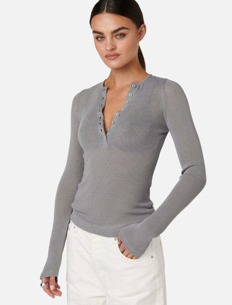 Top Xavier Button Top - Alloy