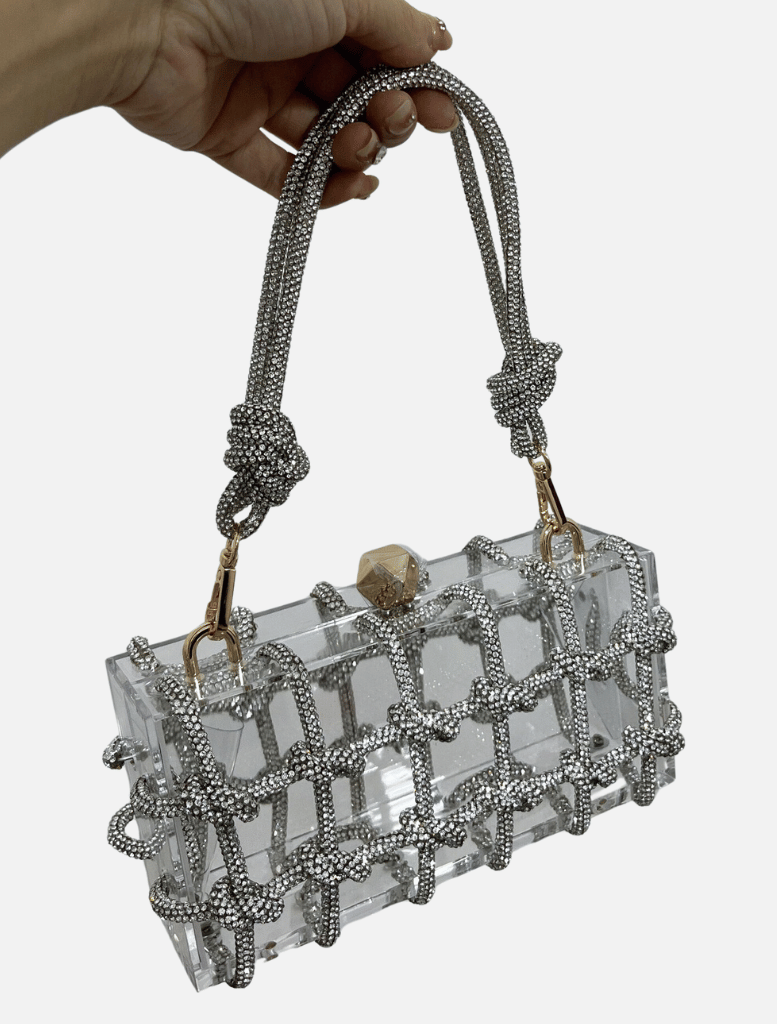 Jade Bag - Silver Diamante Clear - Insurge Clothing