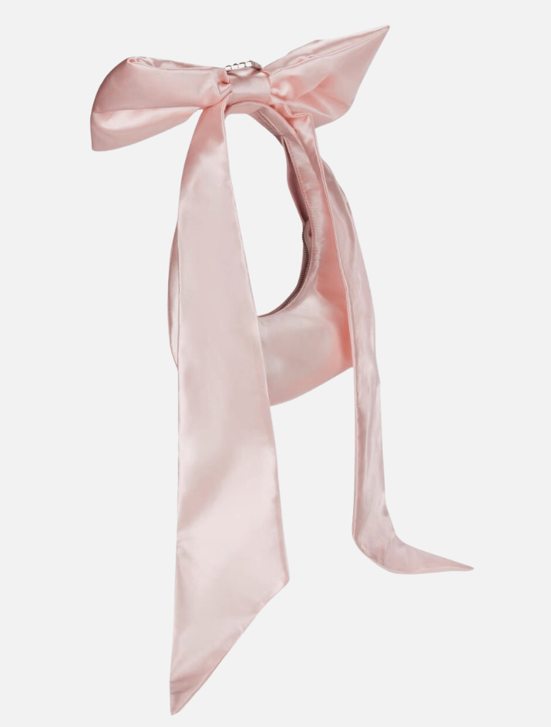 Cecilia Bow Bag - Pink Satin - Insurge Clothing