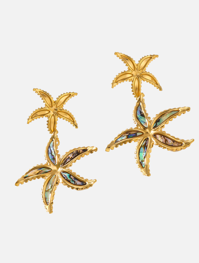 Accessories Opal Starfish Earrings - Gold