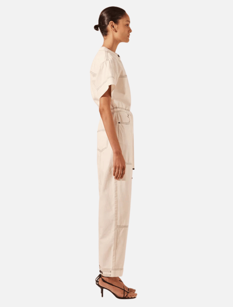 Clothing Hana Short Sleeve Boiler Suit - Ivory