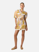 Dresses Billie Button Up Short Dress - Patchwork Floral Print