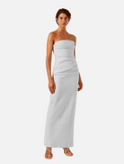 Clothing Strapless Draped Maxi Dress - Sky