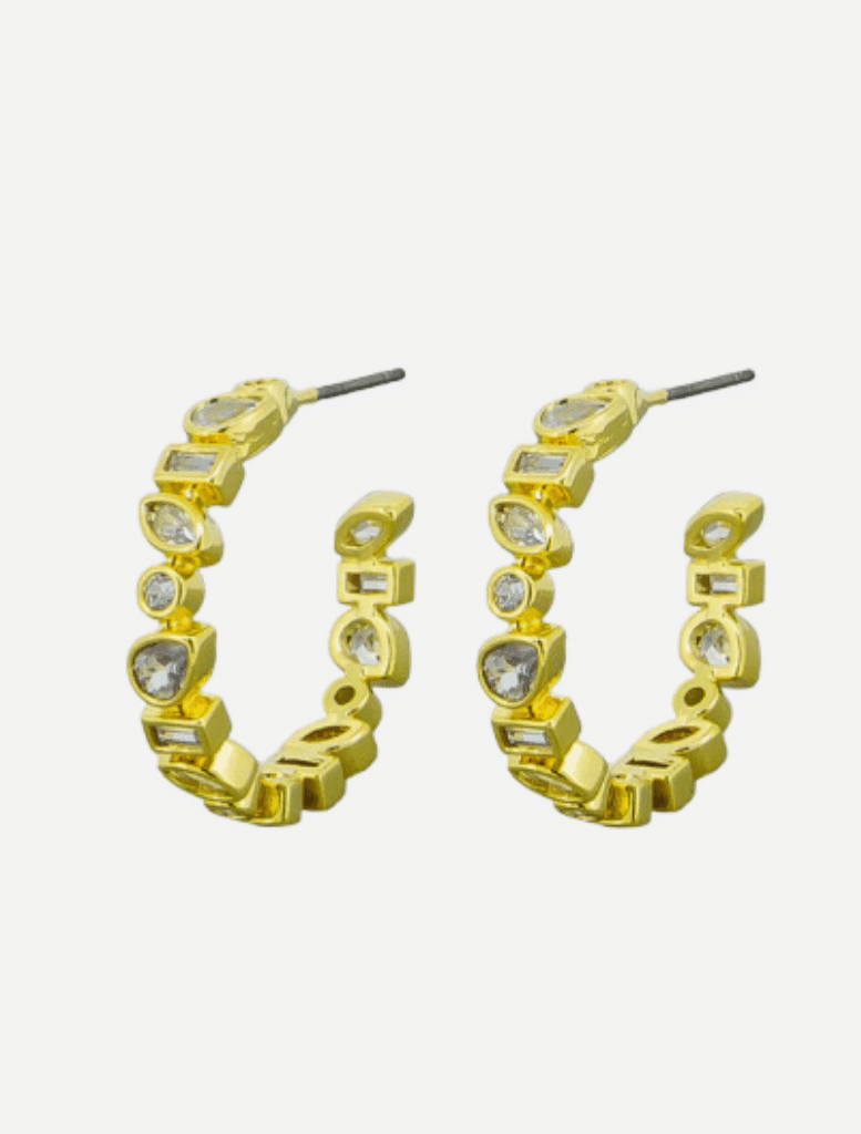 Leah Hoops - Gold | Accessories | Accessories, Big Earrings, brand-Jolie and Deen, Drop Earrings, Earrings, Hoop earrings, price-$50 - $100, price-Under $50 | Jolie and Deen