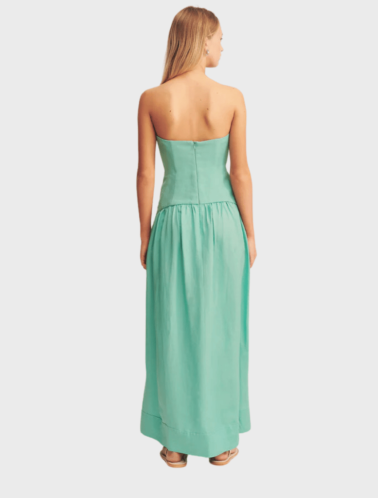 Clothing Strapless Panelled Maxi Dress - Pool Blue