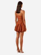 Clothing Celeste Strapless Bubble Mini Dress - Rust