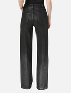 Denim Sasha High Rise Wide Leg - Black Silver Glitter Ombre