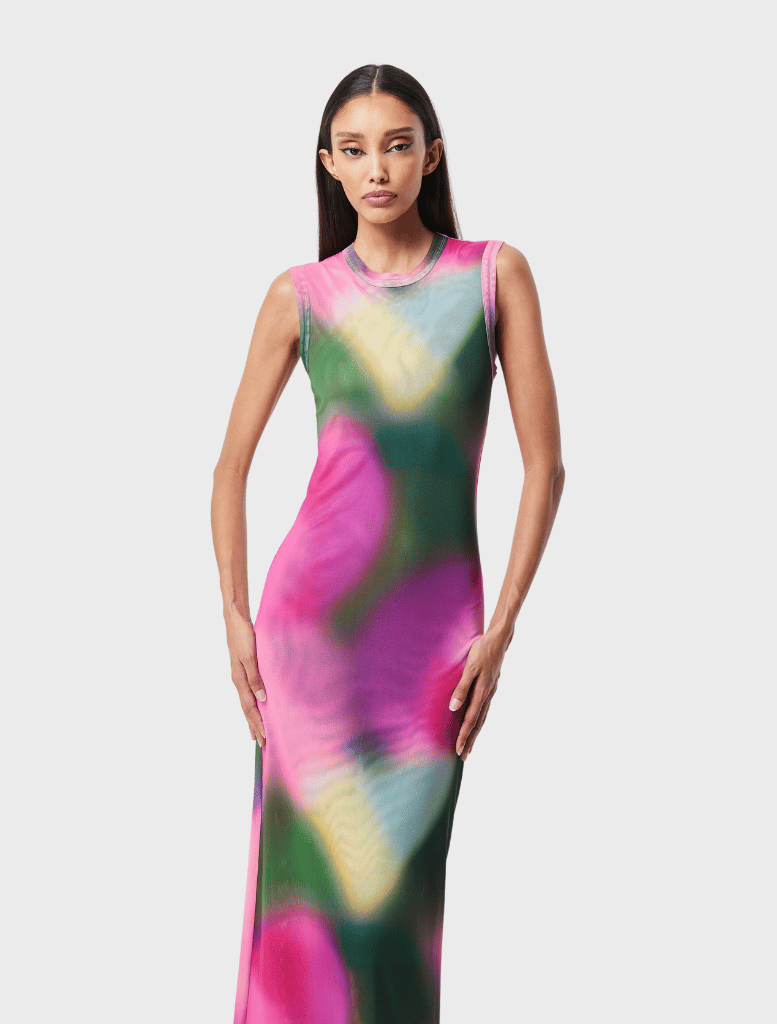 Clothing Blurred Midi Dress - Print