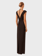 Clothing Cross Front Ruched Maxi Dress - Black