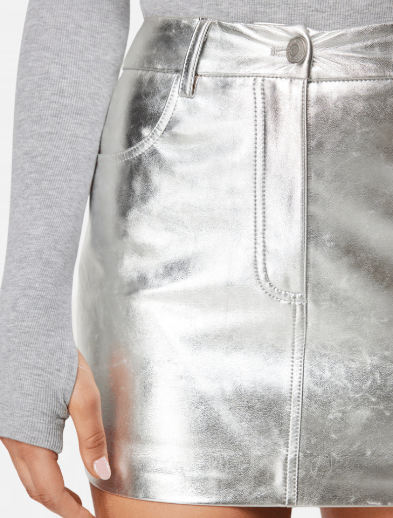 Small Talk Mini Skirt - Silver - Insurge Clothing