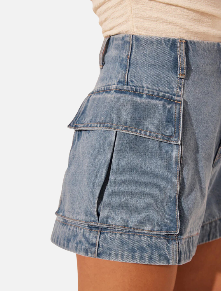 Clothing Patch Pocket Shorts - Mid Blue