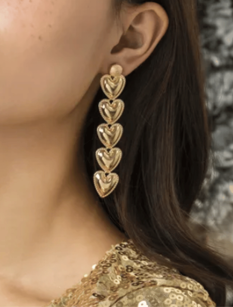 Accessories Evianna Heart Earrings - Gold
