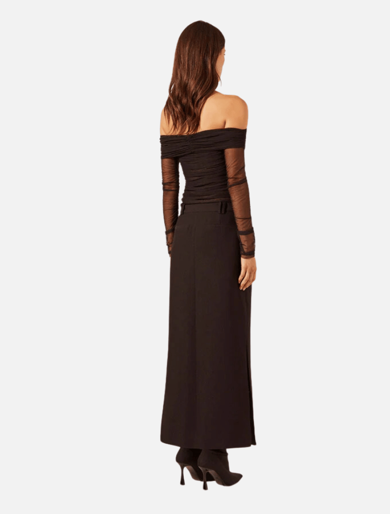 Clothing Mira Long Sleeve Off Shoulder Top - Black
