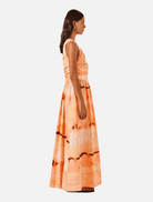 Clothing Larissa Asymmetrical Gathered Maxi Dress - Peach/Multi