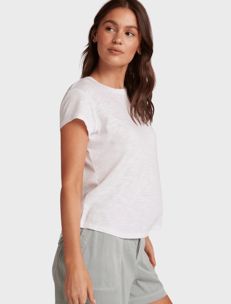 Clothing Side Slit V-Neck Tee - White