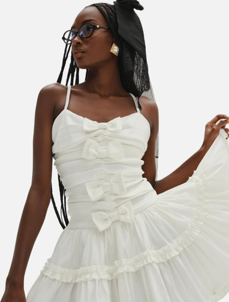 Clothing Whipped Cream Taffeta Mini Dress - White