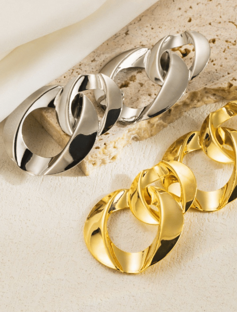 Arabella Chain Earrings - Silver - Insurge Clothing