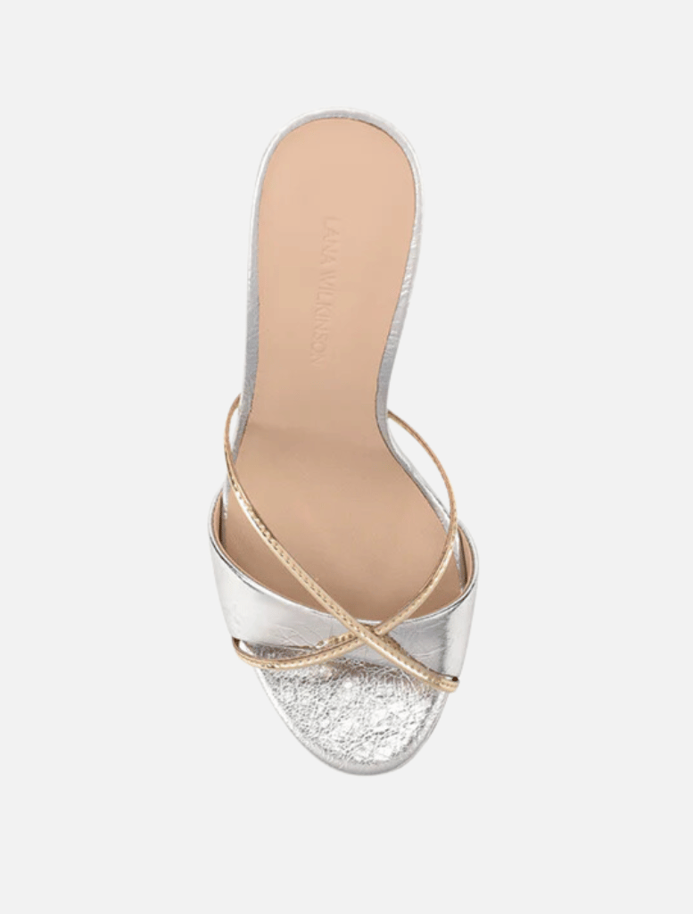 Accessories Willow Mule Leather Heel - Silver/Gold