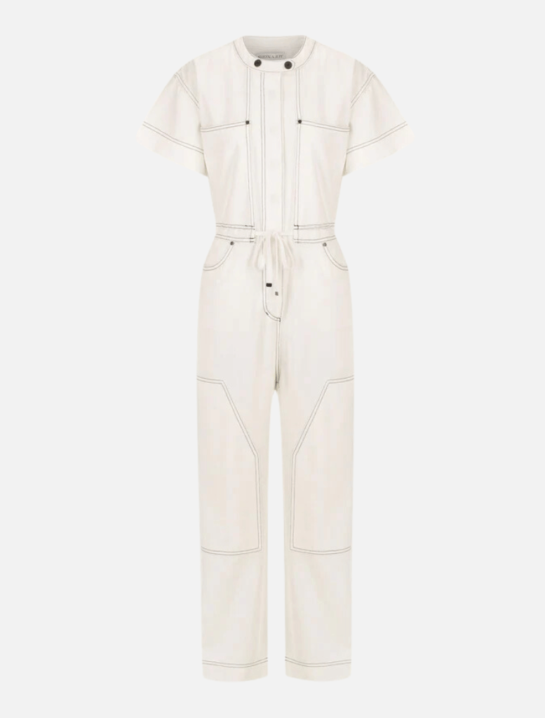 Clothing Hana Short Sleeve Boiler Suit - Ivory