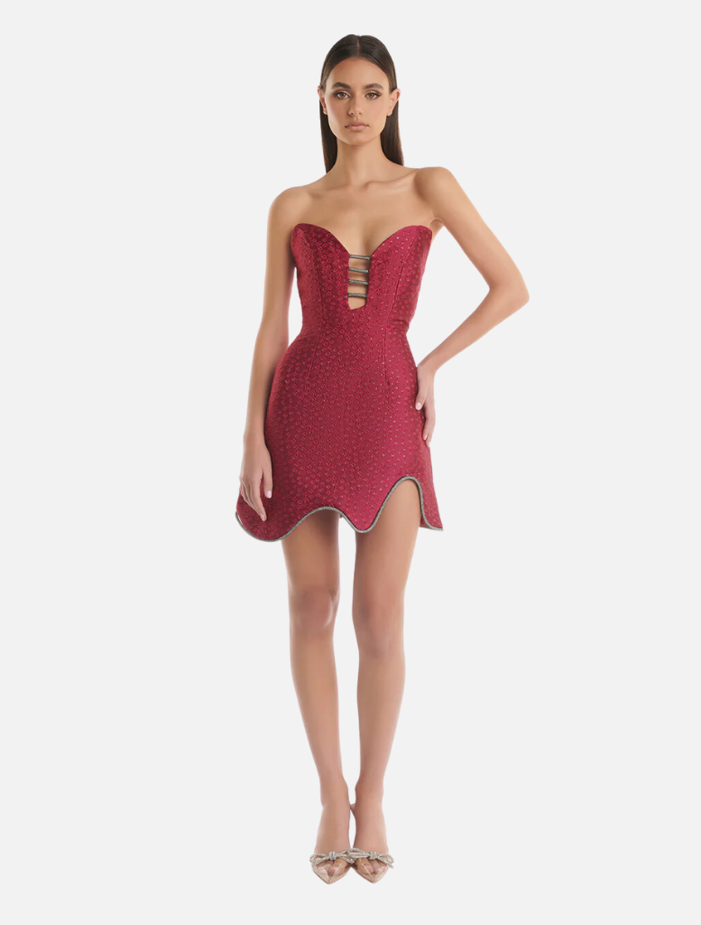 Lotus Dress - Burgundy | Clothing | brand-Eliya The Label, Clothing, Cocktail Dress, Dress, Dresses, Mini Dress, Party Dress, price-$250+, RACE DAY OUTFITS, Short Dresses, Summer Dress | Eliya The Label