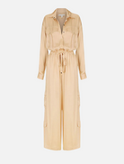 Clothing Drawstring Utility Jumpsuit - Oat