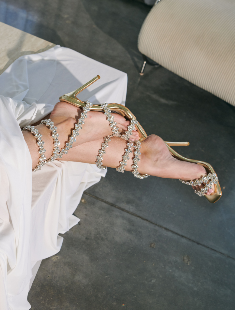 Shoes Kya Strappy Sandal - Gold Embellished