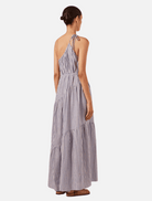 Clothing One Shoulder Tiered Maxi Dress - Chambray/Blue Ivory