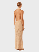 Clothing Halter Open Back Maxi Dress - Oat