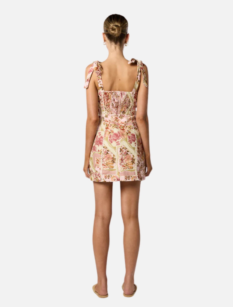 Dresses Vaugh Tie Short Dress - Vintage Florals